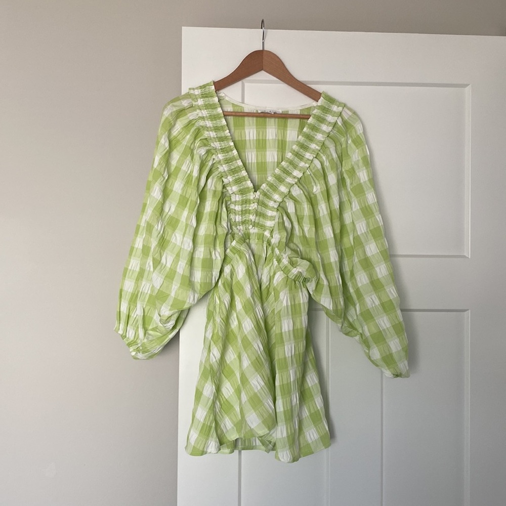 Green Gingham Romper - image 5